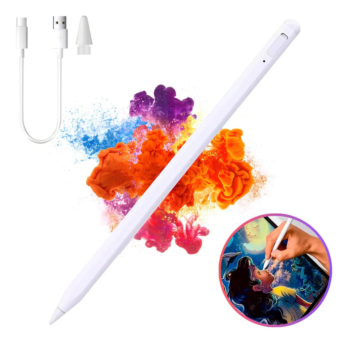 Caneta Stylus Universal Alta Precisão Para Tablet Positivo Android Kateluo Branco — imagem 4