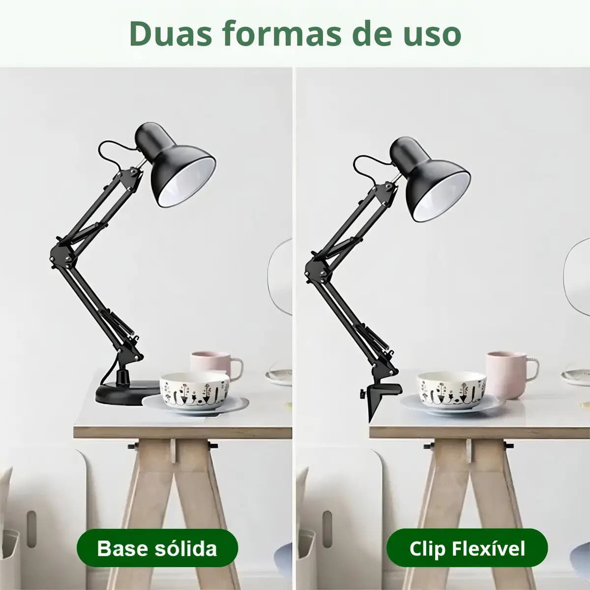 Luminária De Mesa Dapon Articulada Abajur Modelo Pixar Com Base e Garra Cor Preto — imagem 2