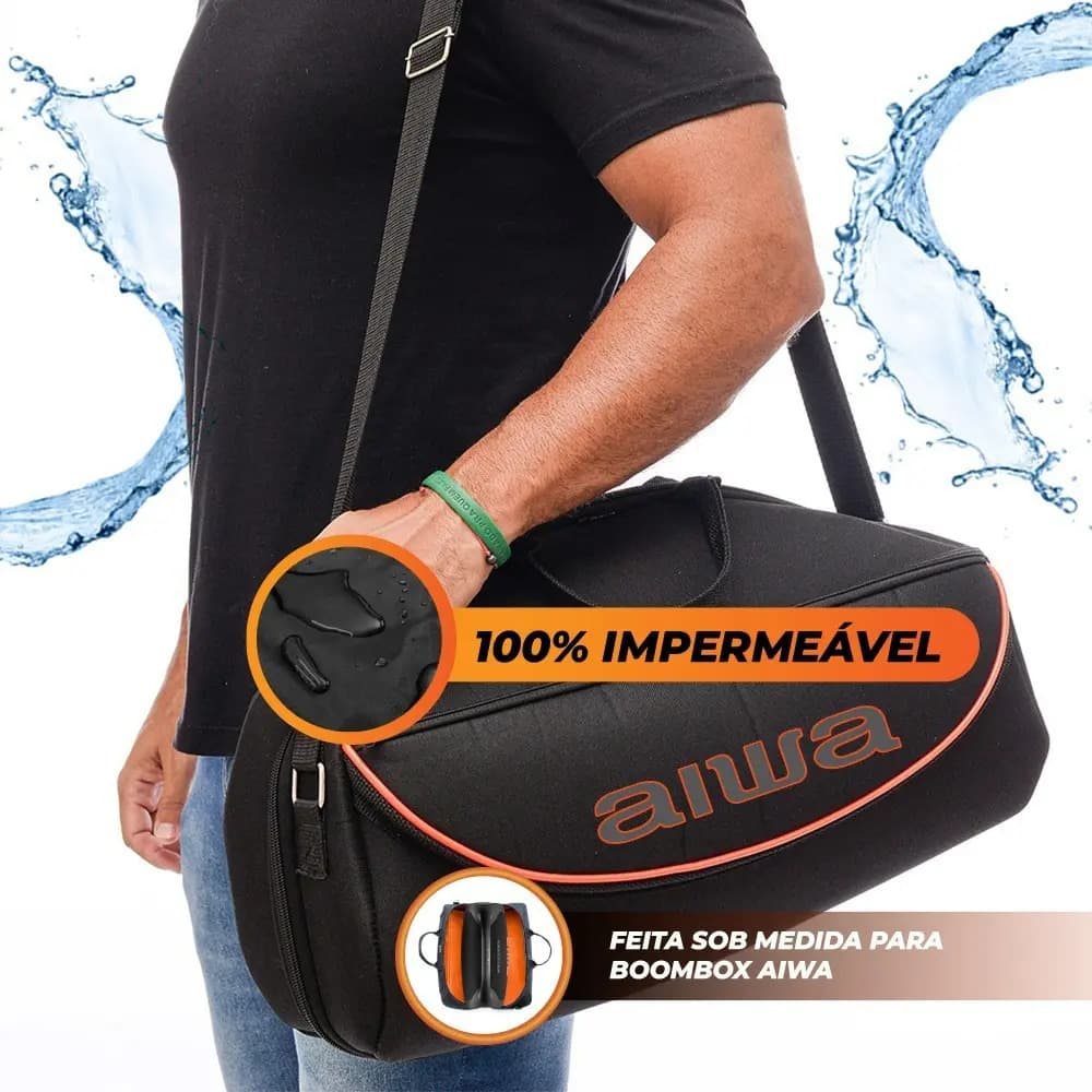 Case Bolsa Proteção Para Boombox Plus Aiwa Prova D'agua Acolchoada Premium — imagem 2