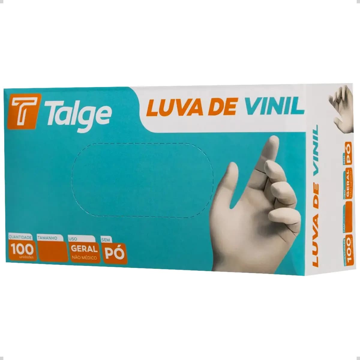 Luvas descartáveis Talge Vinil sem pó cor transparente tamanho P x 100 unidades