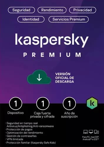 Kaspersky Premium Antivirus 1 dispositivo de 12 meses