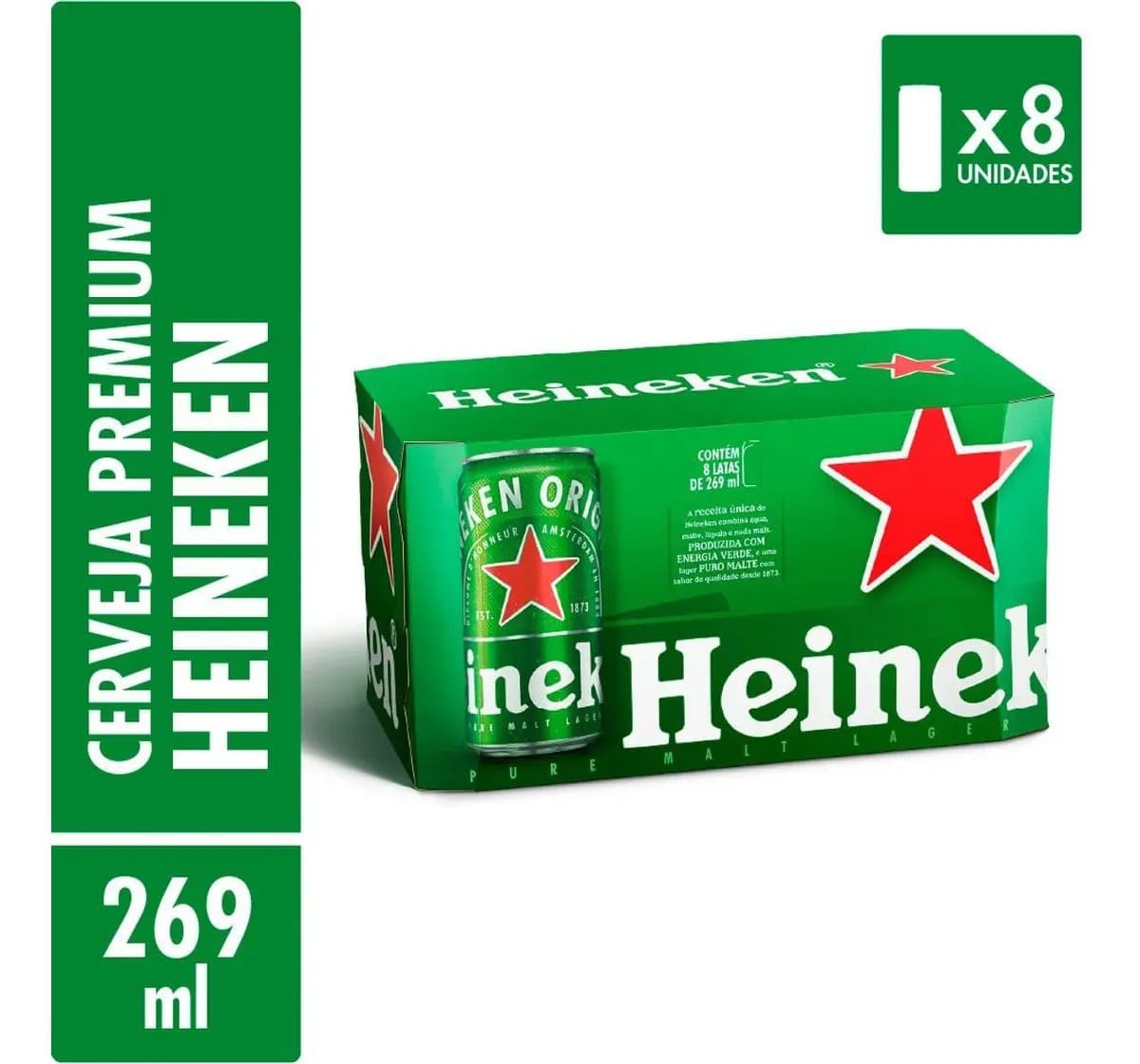 Cerveja Heineken Premium Puro Malteloira lata 269ml