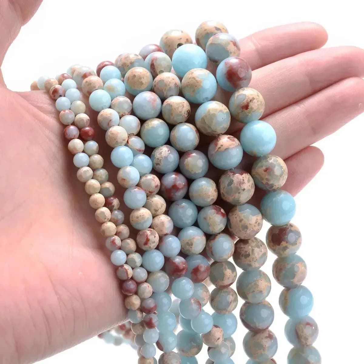 Fio De Pedras Naturais 8mm Para Artesanatos Aprox: 45 Contas Jasper — imagem 3