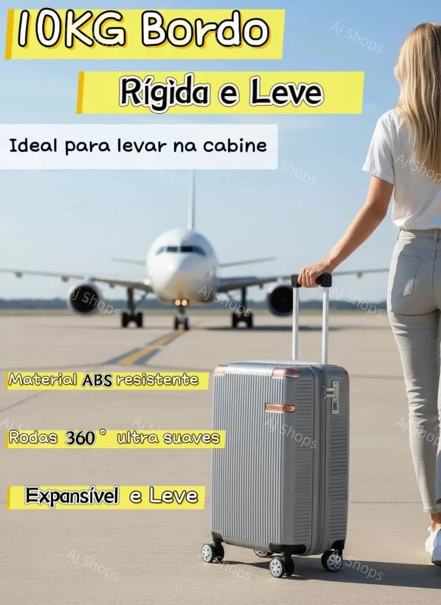 Mala De Viagem Sweet Studio Bordo Com Zíper Extensor Abs Rodinhas 360 Leva Na Cabine Do Avisão Resistente Preto 2090 — imagem 6