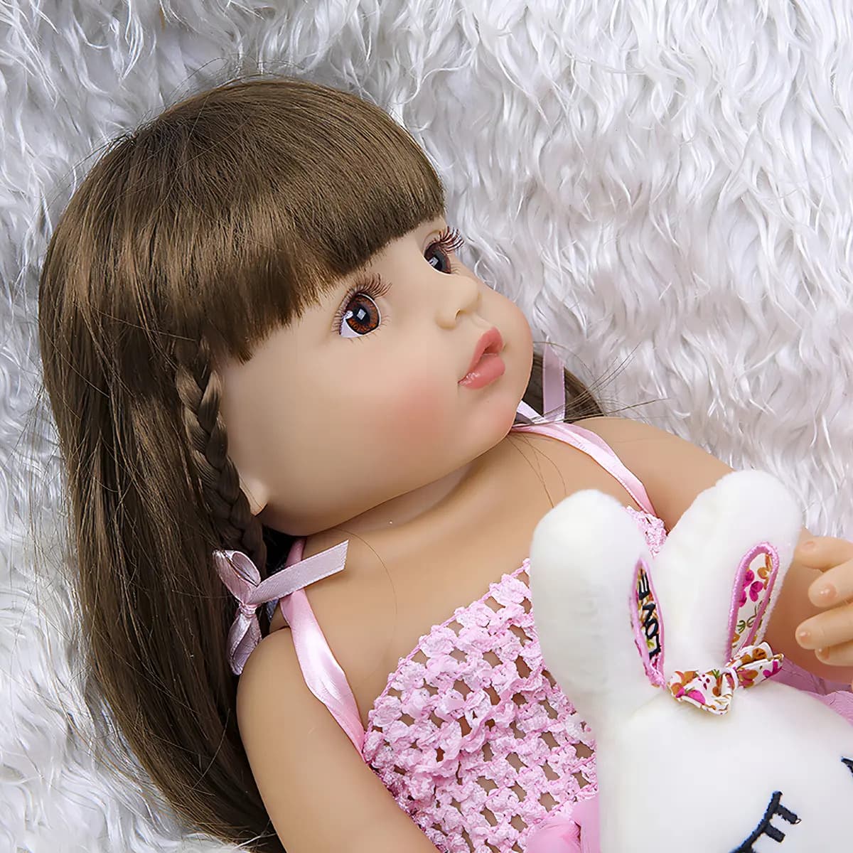 Brastoy Boneca Bebê Reborn Princesa Rosa 55cm Silicone — imagem 6