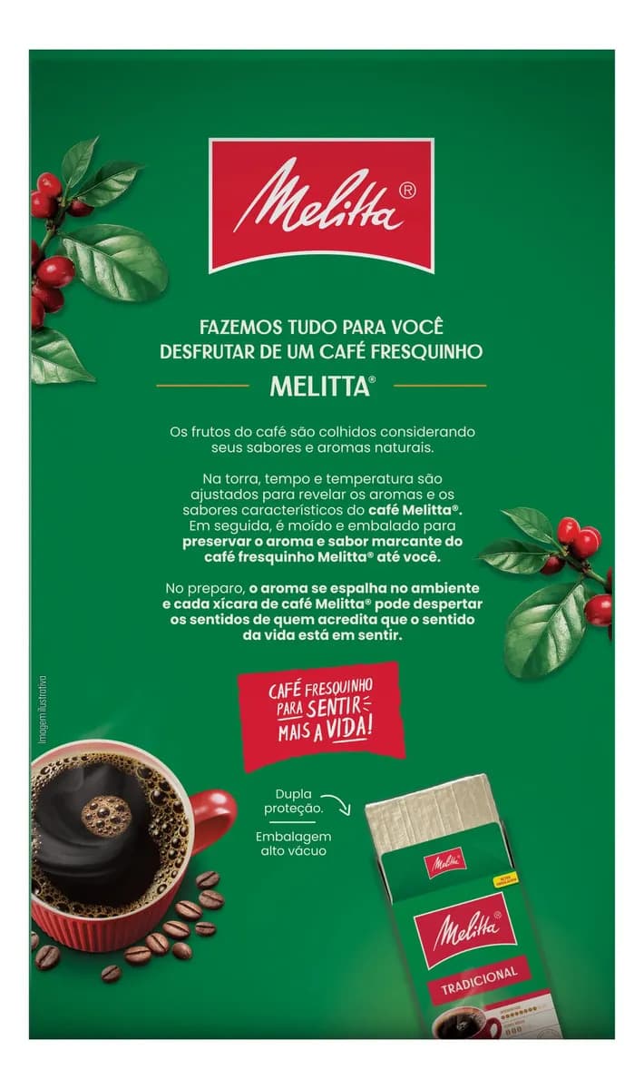 Café Torrado e Moído Tradicional Caixa 500g Melitta Intenso A Vácuo — imagem 2