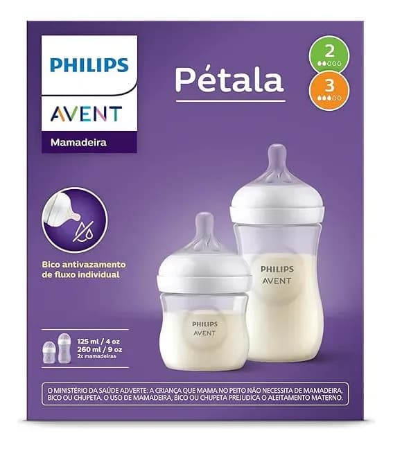 Kit Duplo Mamadeiras Pétala 125ml E 260ml - Scd838/26 Avent — imagem 6