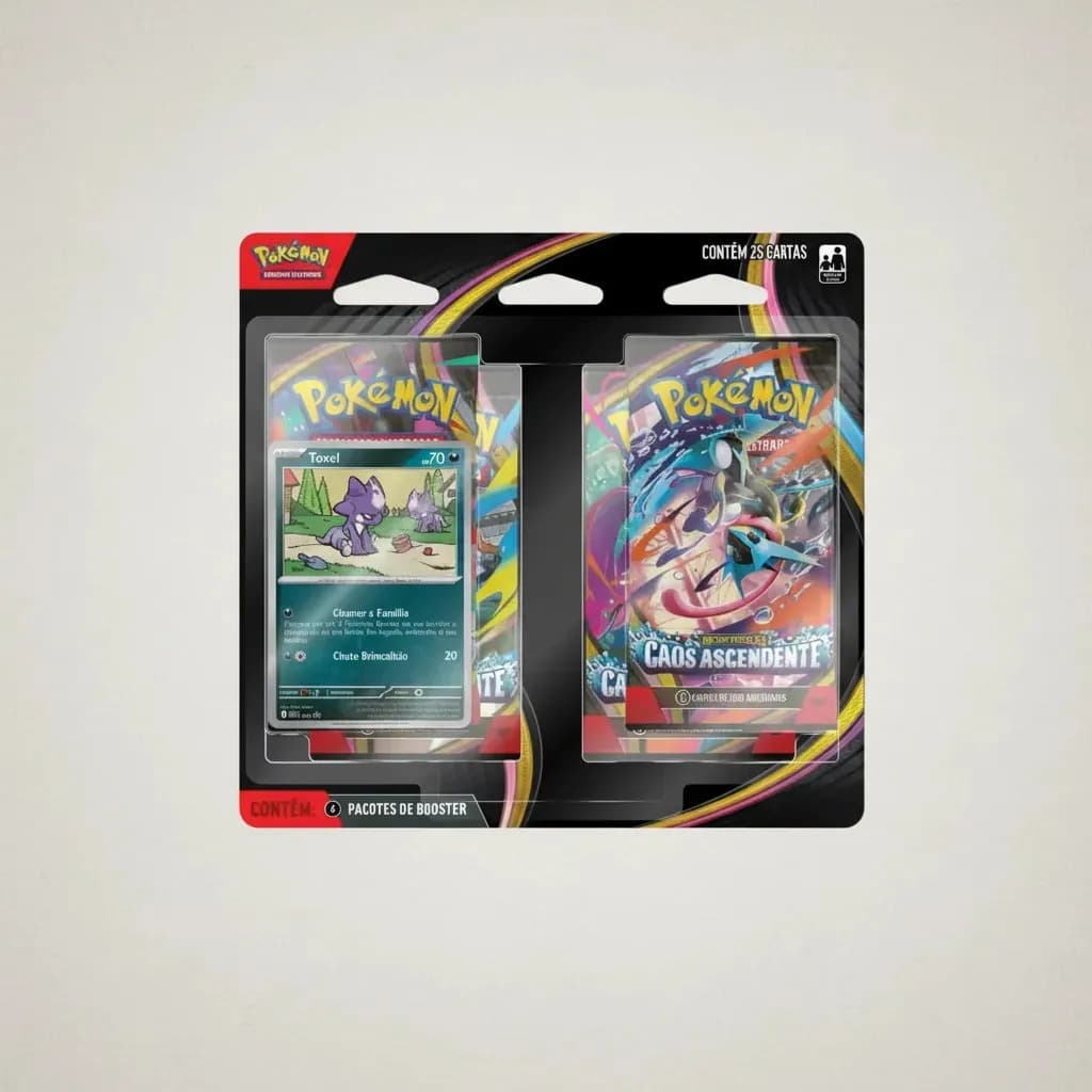Pokémon ME04 Caos Ascendente Blister Quádruplo Toxel 4 Boosters copag — imagem 4