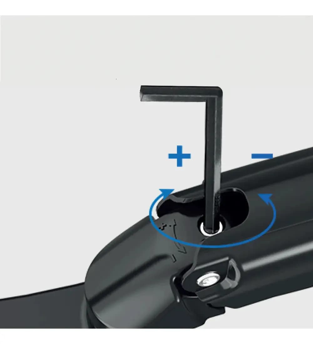 Suporte Articulado Mesa Monitor 17 a 35 Polegadas 9kg ELG Pistão a Gás Giro 360° Altura 14 a 42cm Avanço 54cm VESA 100x100 Preto F80N — imagem 5