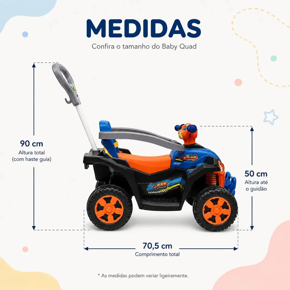 Carrinho De Passeio Wheels Quadriciclo Infantil Andador Empurrador Maral Baby Quad Laranja — imagem 4