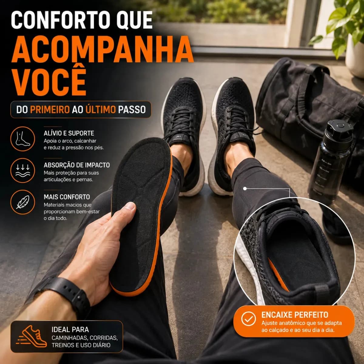Palmilha De Gel Anatomica Confortável Ortopédica Alto Conforto Absorção Impacto Original 40 — imagem 5