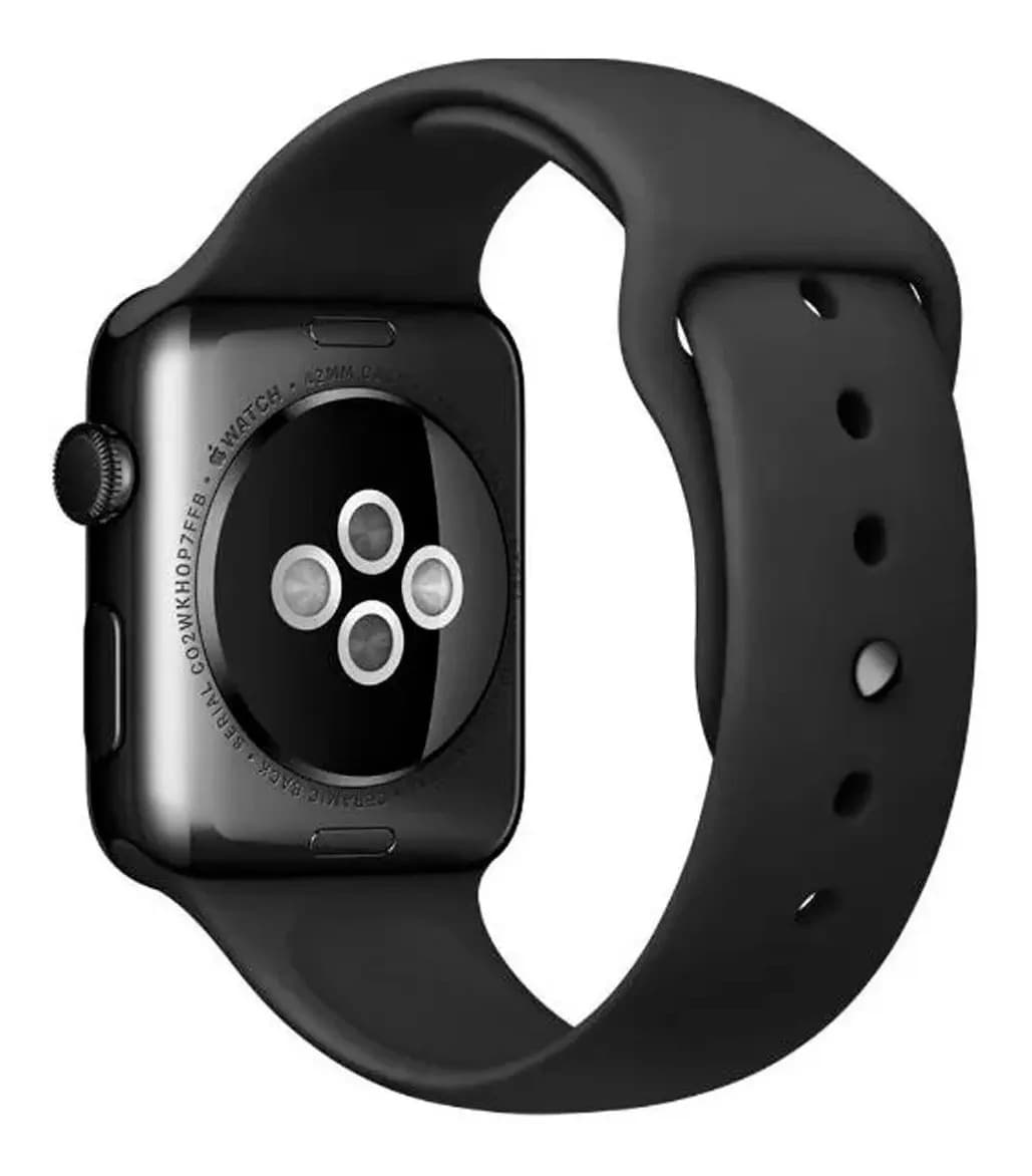 Pulseira de Silicone Importados Ltda Apple Watch 42mm 44mm 45mm Preto — imagem 4