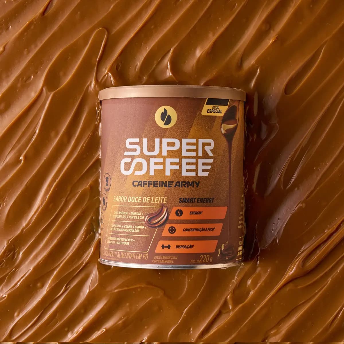 Cafeína Caffeine Army Supercoffee Classic Size em pó sabor Doce de leite x 220g — imagem 2