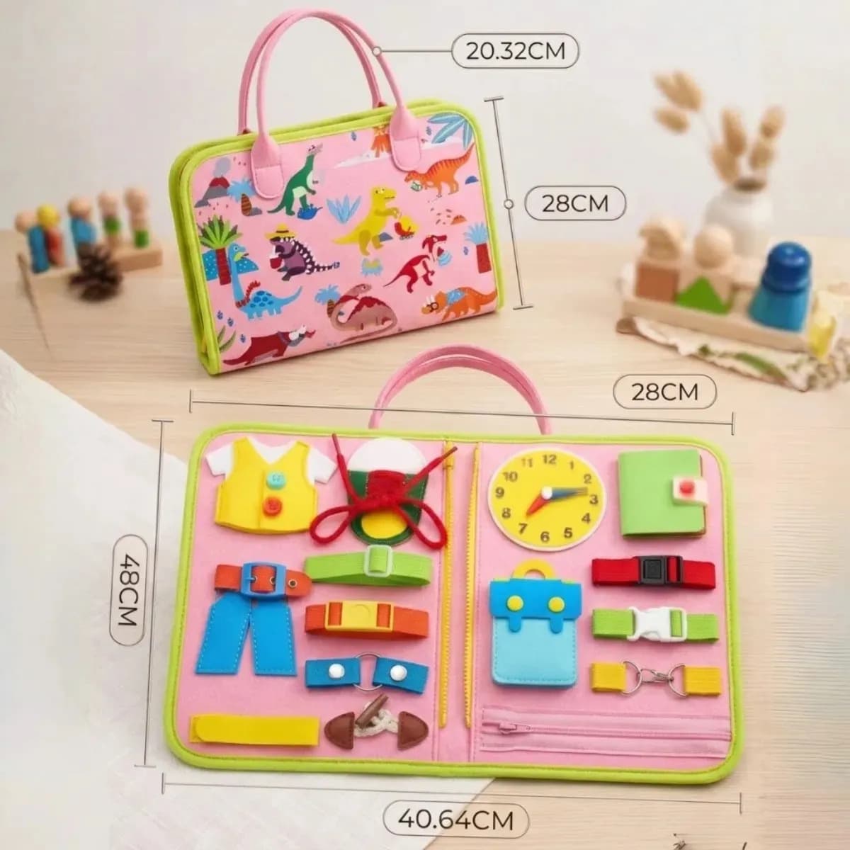 Maleta Educativa Montessori Sensorial Menino Menina Infantil Brinquedo Educativo Atividade Sensorial Cor Rosa Inpari Imports — imagem 3