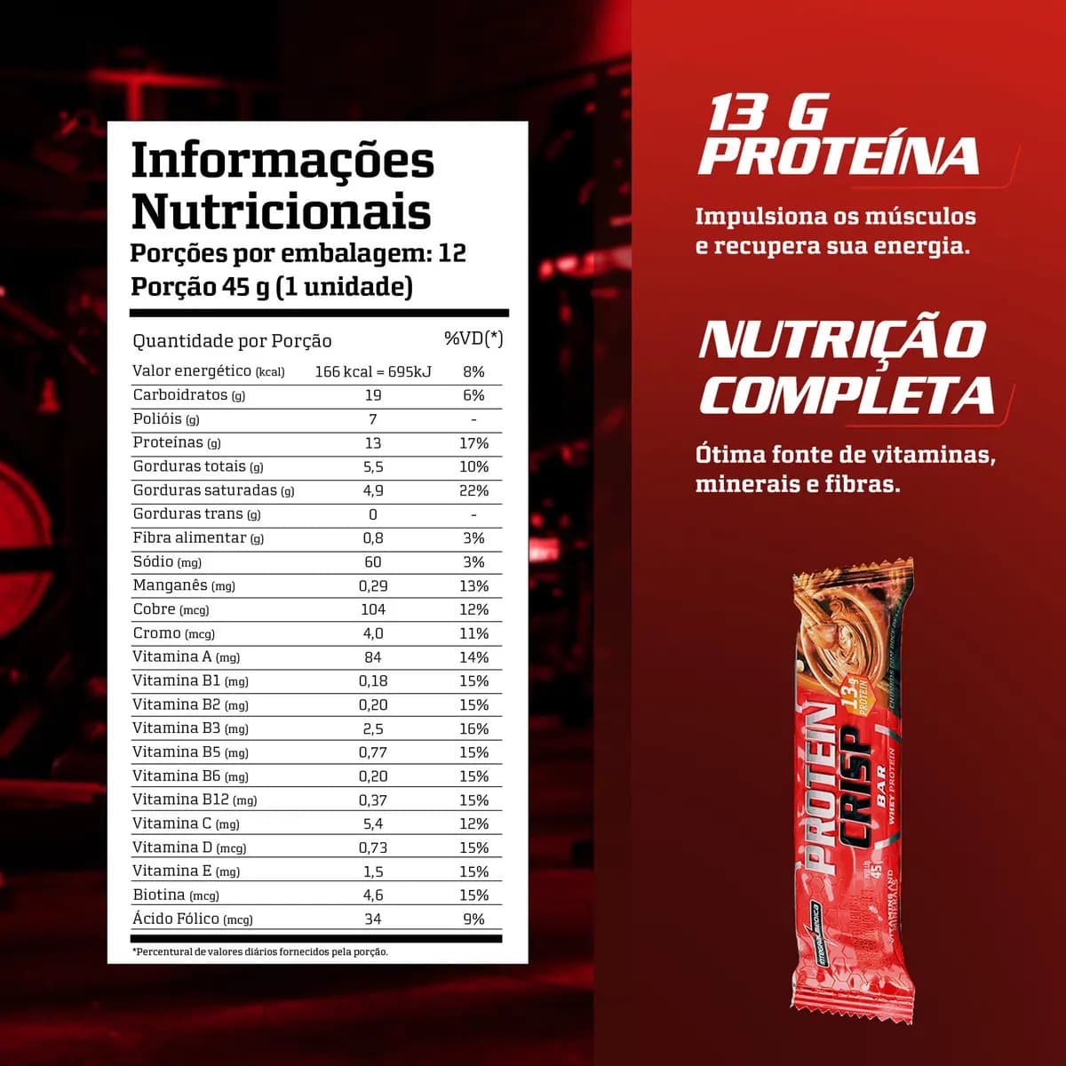 Barra de Proteína Whey Crisp Churros 12un Integralmedica - Energia para o Dia, Fonte de Proteína e Textura Irresistível — imagem 3