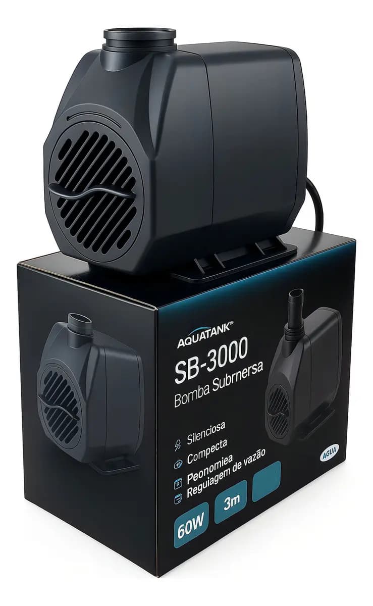 Bomba Submersa Aquatank SB 3000 Aquário Lago Fonte 3000 litros/h — imagem 2