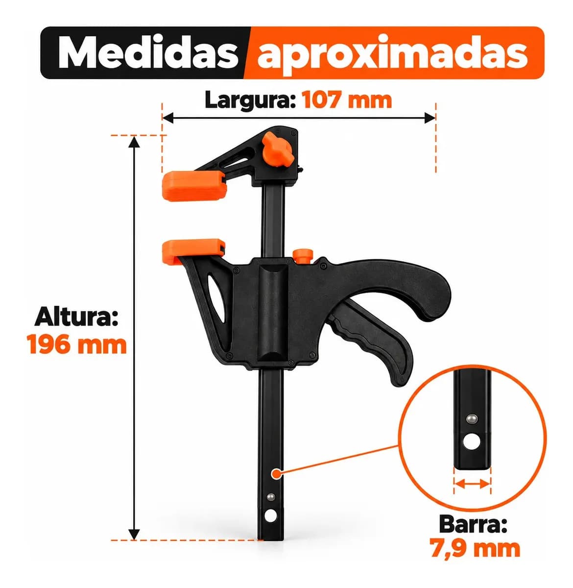 Grampo Sargento De Aperto Rápido Marceneiro 4 Peças Lorben — imagem 3