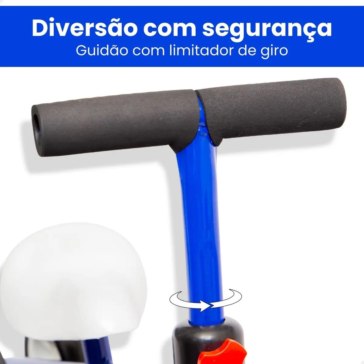 Bicicleta Infantil De Equilíbrio Sem Pedal Andador 4 Rodas Cor Azul — imagem 4