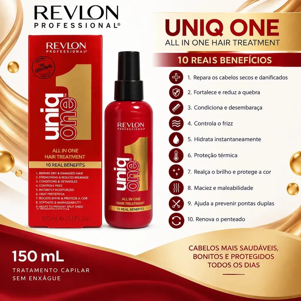 Revlon Uniq One Tratamento Capilar 10 Em 1 Leave In 150ml Frasco Completo — imagem 2