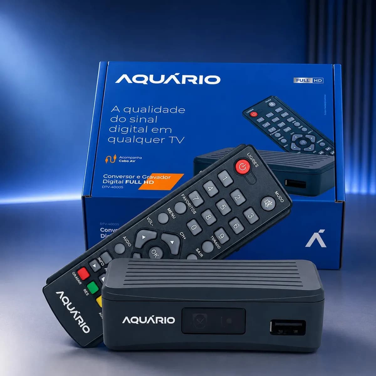 Conversor Digital Aquário DTV-4000SFull Hd Compacto Aquário Alta Qualidade Preto — imagem 4