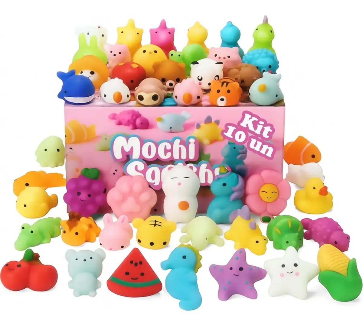 Kit 10 Squishy Mochi Bichinhos Macios De Apertar Antiestresse Brinquedo Sensorial Relaxante Criativo Para Crianças E Adultos Diversão Garantida Tendência Popula