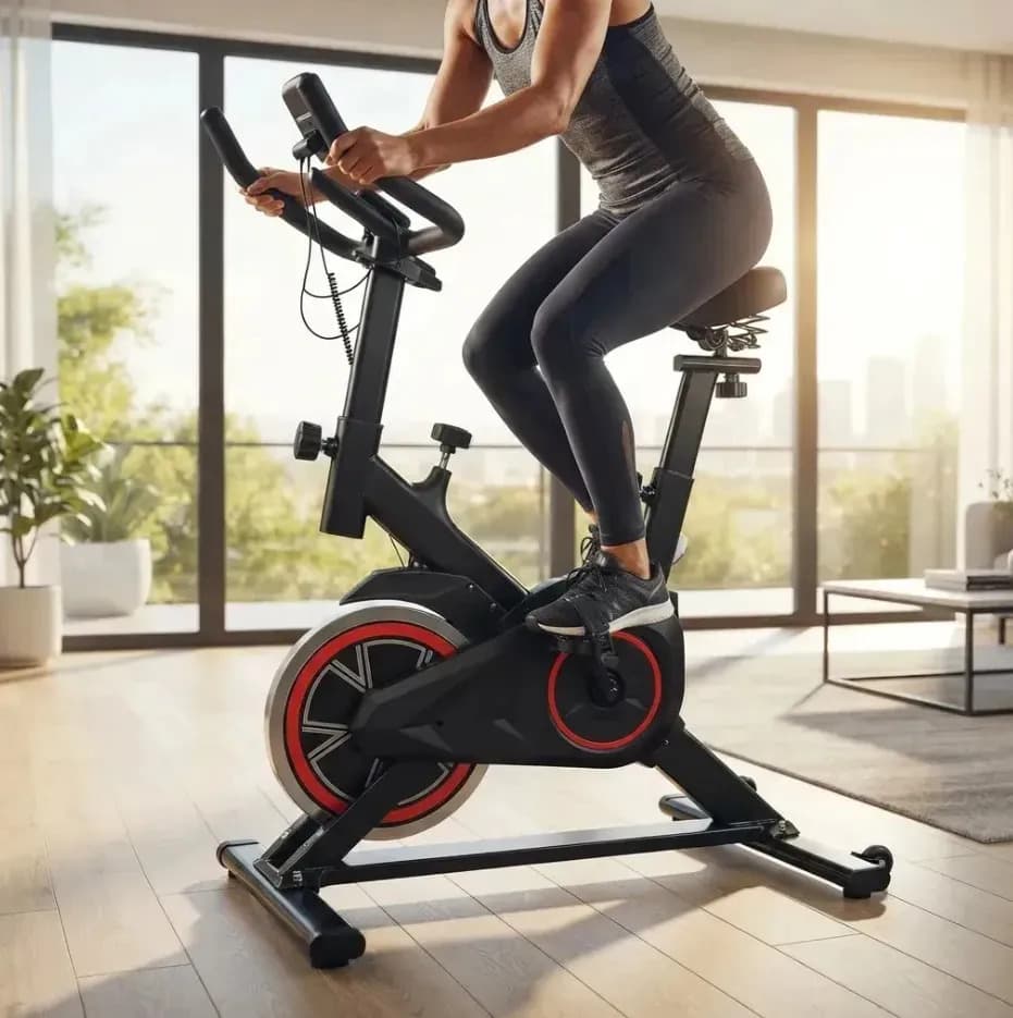 Bicicleta Ergométrica Bike Spinning Para Exercícios Com Volante e Display LCD — imagem 3