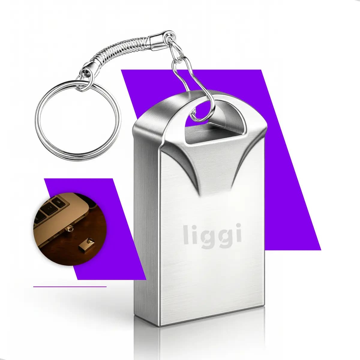 Pen Drive 16gb Mini Usb 2.0 Chaveiro Metalico Resistente Alt Prateado