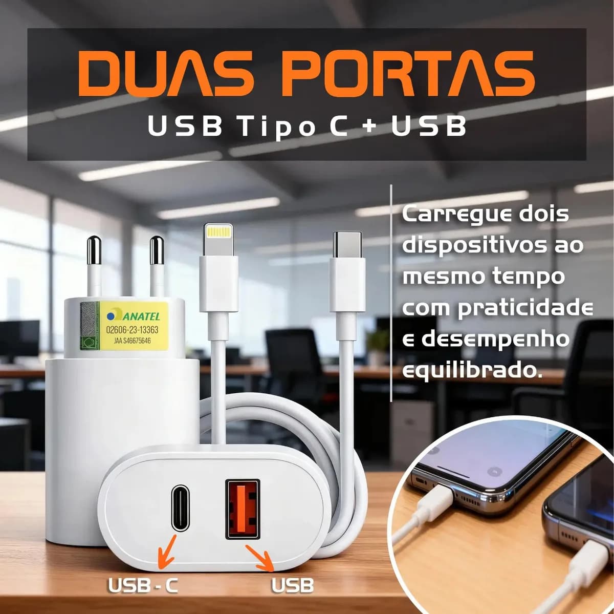 Carregador Turbo 40w Para iPhone 11 12 13 14 Pro Max Usb Branco — imagem 4