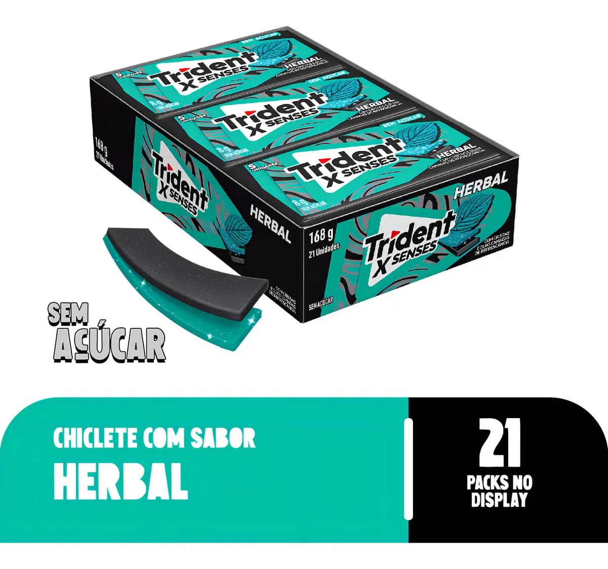 Trident Chiclete Sabor Herbal Sem Açucar 21 unidades de 8g — imagem 2