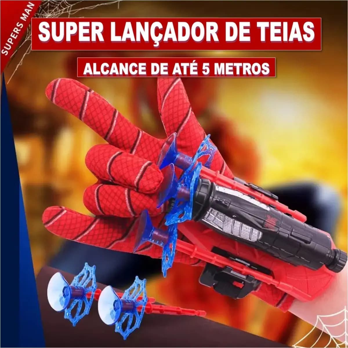 Brinquedo Luva Do Homem Aranha Infantil Lançador De Teia E Dardos Luva Lança Teia Fantasia Crianças Meninos Meninas Brinquedo Divertido Presente Original - Peti — imagem 4