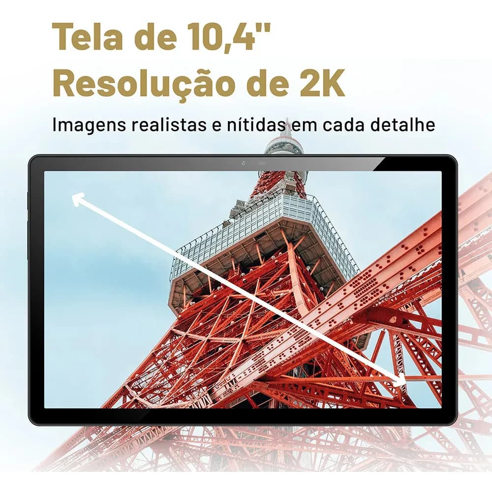 Tablet VAIO TL10 8GB 128GB Octa-Core, Tela 10.4” 2K, 4G WiFi, Câmera 8MP + Selfie 5MP, 7000mAh, Android 13, com Teclado de Conexão Inteligente – Preto — imagem 6