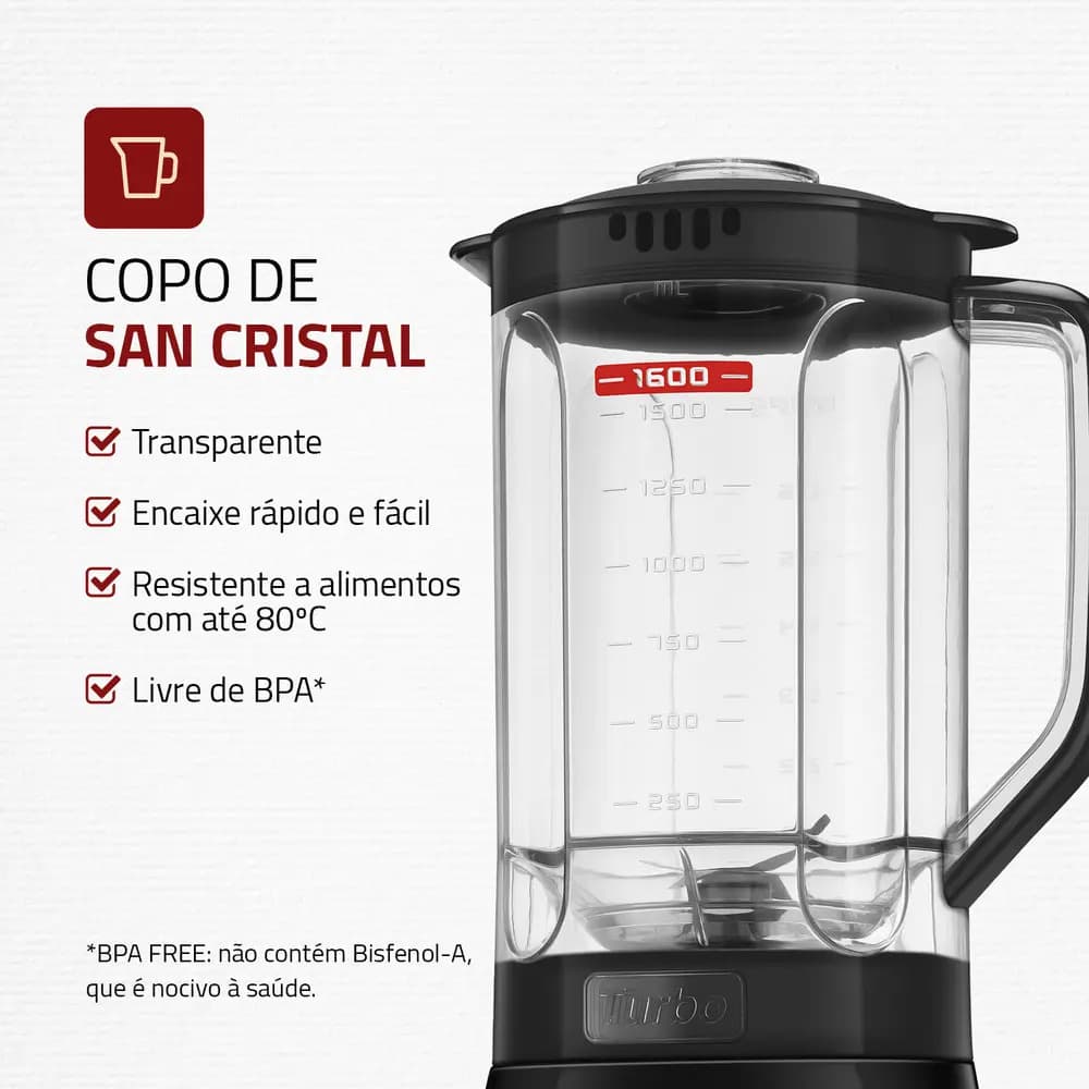 Liquidificador Pratic Turbo III, Mondial, 550W - L-93-BG — imagem 2