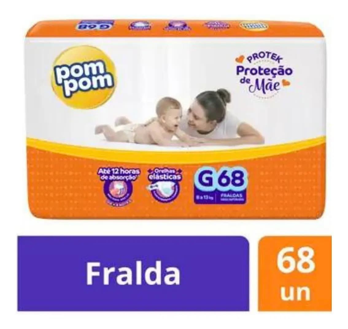 Fralda Pom Pom Protek Proteção de Mãe G 68 Unidades — imagem 6