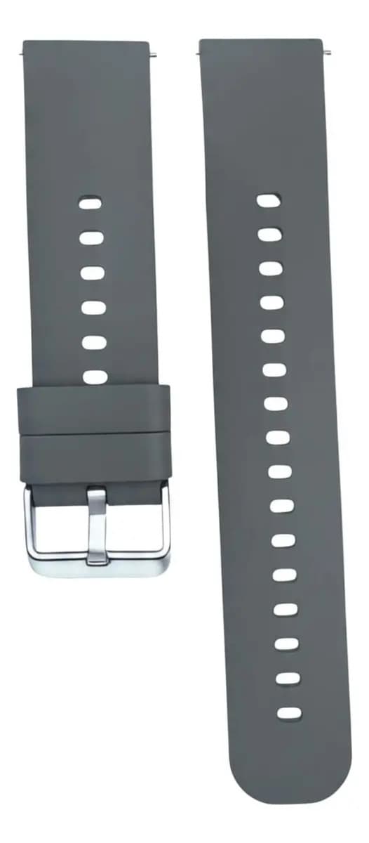 Pulseira 22mm Silicone Wawe Para Relogio Smartwatch C/ Pinos Cor Cinza — imagem 3
