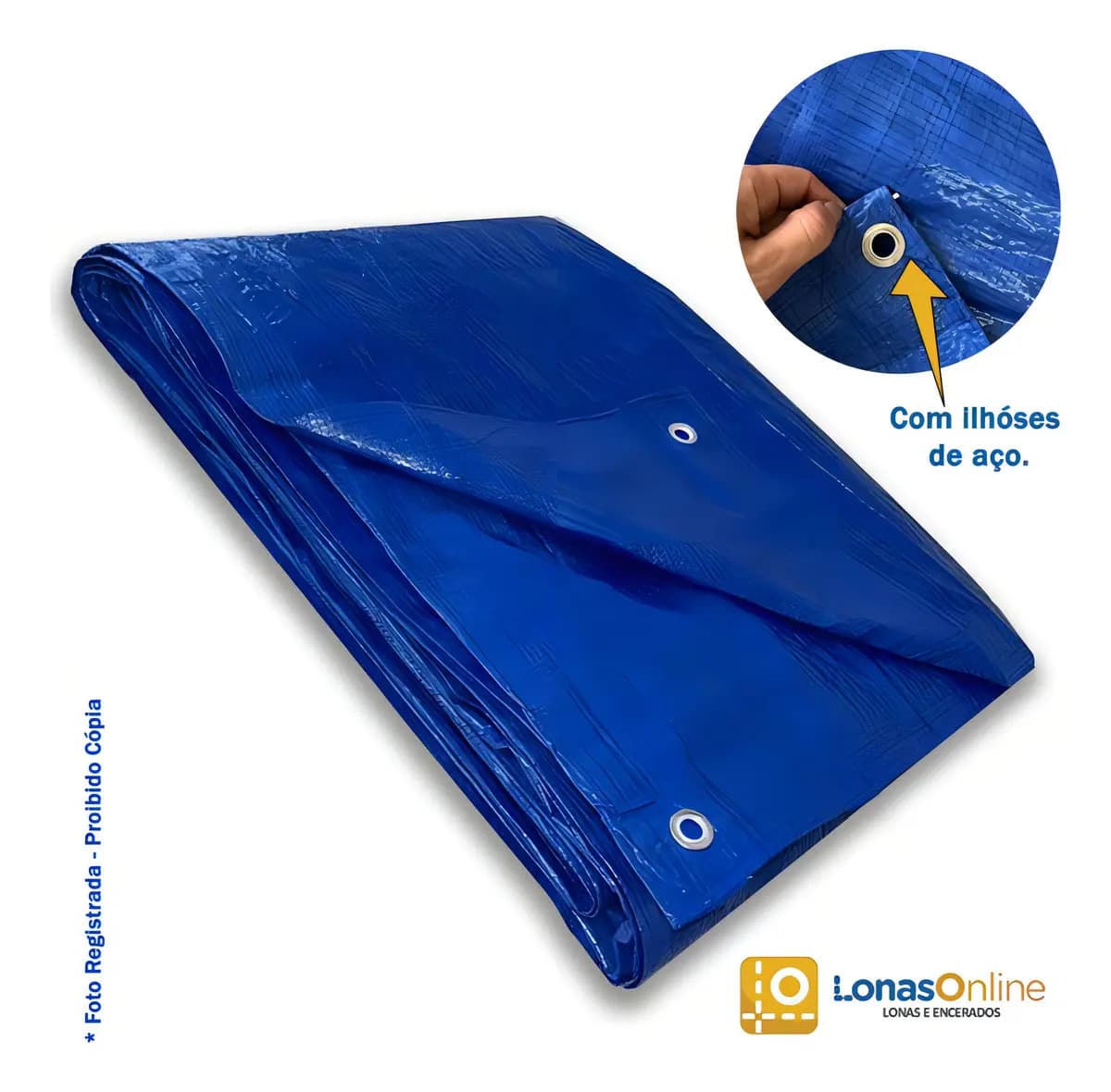 Lona Plástica Azul-marinho 3x3m 100 Micras Polietileno com Ilhoses Lonas Online — imagem 2