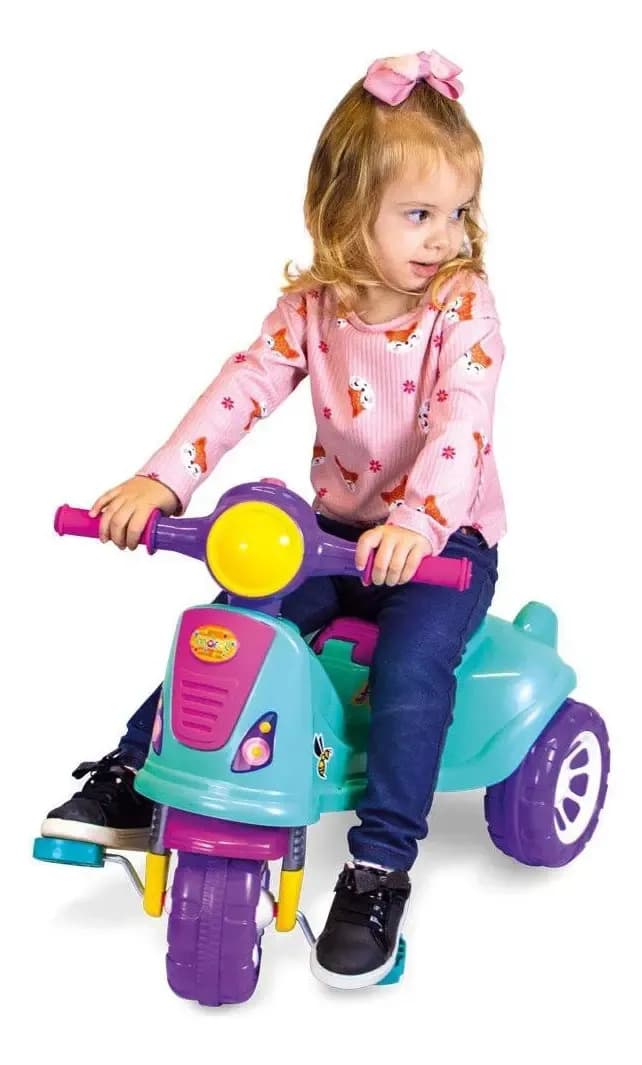 Triciclo Infantil De Passeio E Pedal Andador Avespa Pink — imagem 2