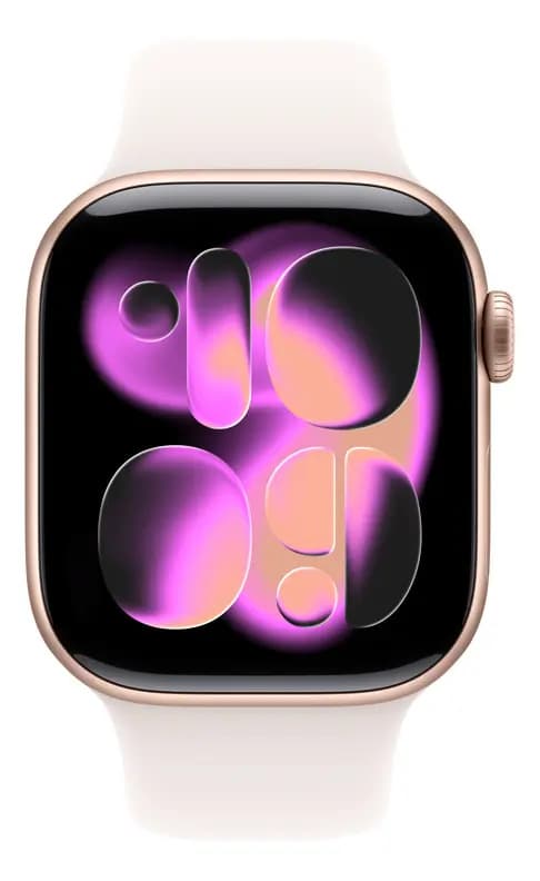 Apple Watch Series 11 GPS - Caixa cor de ouro rosa de alumínio – 42 mm - Pulseira esportiva blush-clara – P/M — imagem 2