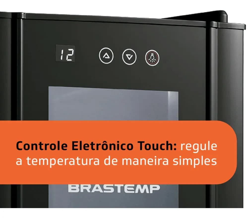 Adega De Vinhos Brastemp Para 12 Garrafas Com Painel Touch BZC12BE Preto — imagem 4