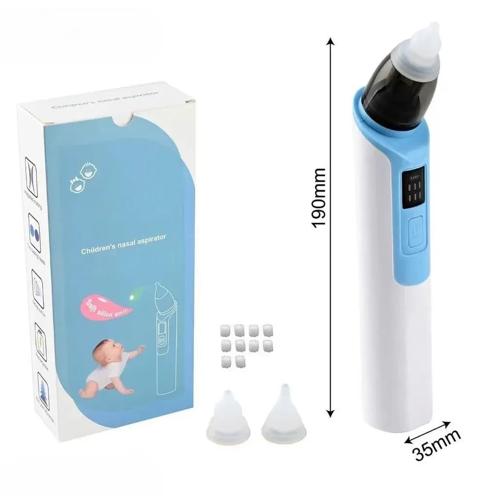 Sugador Aspirador Nasal Elétrico Infantil Recarregável 6 Velocidades com bico e filtros A2 Eletronics - Azul — imagem 3