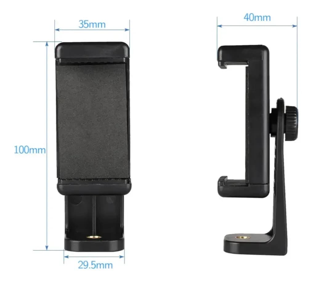 Suporte Celular Clip Rotativo 360 p/ Tripé Rosca 1/4 Shoot — imagem 4