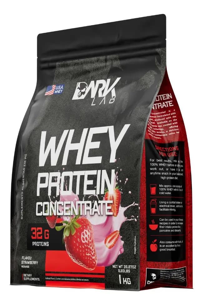 Whey Protein Concentrado 1kg Morango Dark Lab — imagem 5