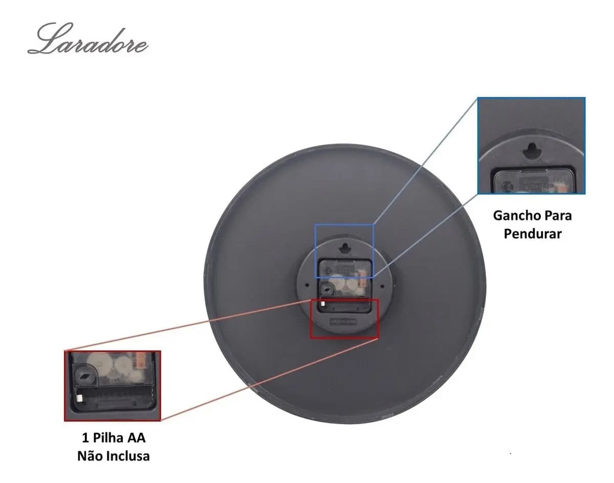 Relógio De Parede 30cm Para Cozinha, Sala - Preto E Branco — imagem 6