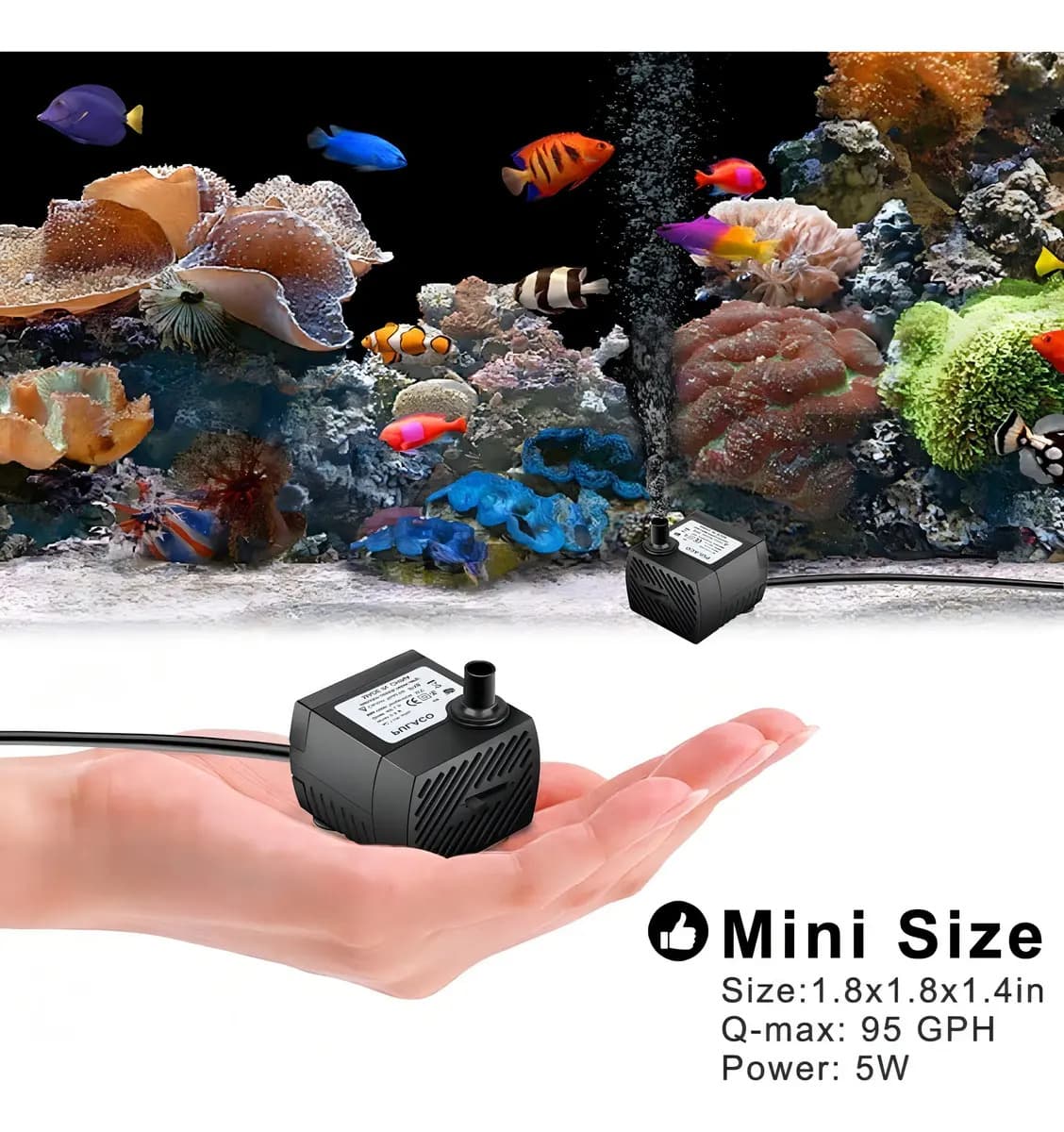 Bomba Submersa Bivolt Pulaco Para Aquário Fontes 3W — imagem 2
