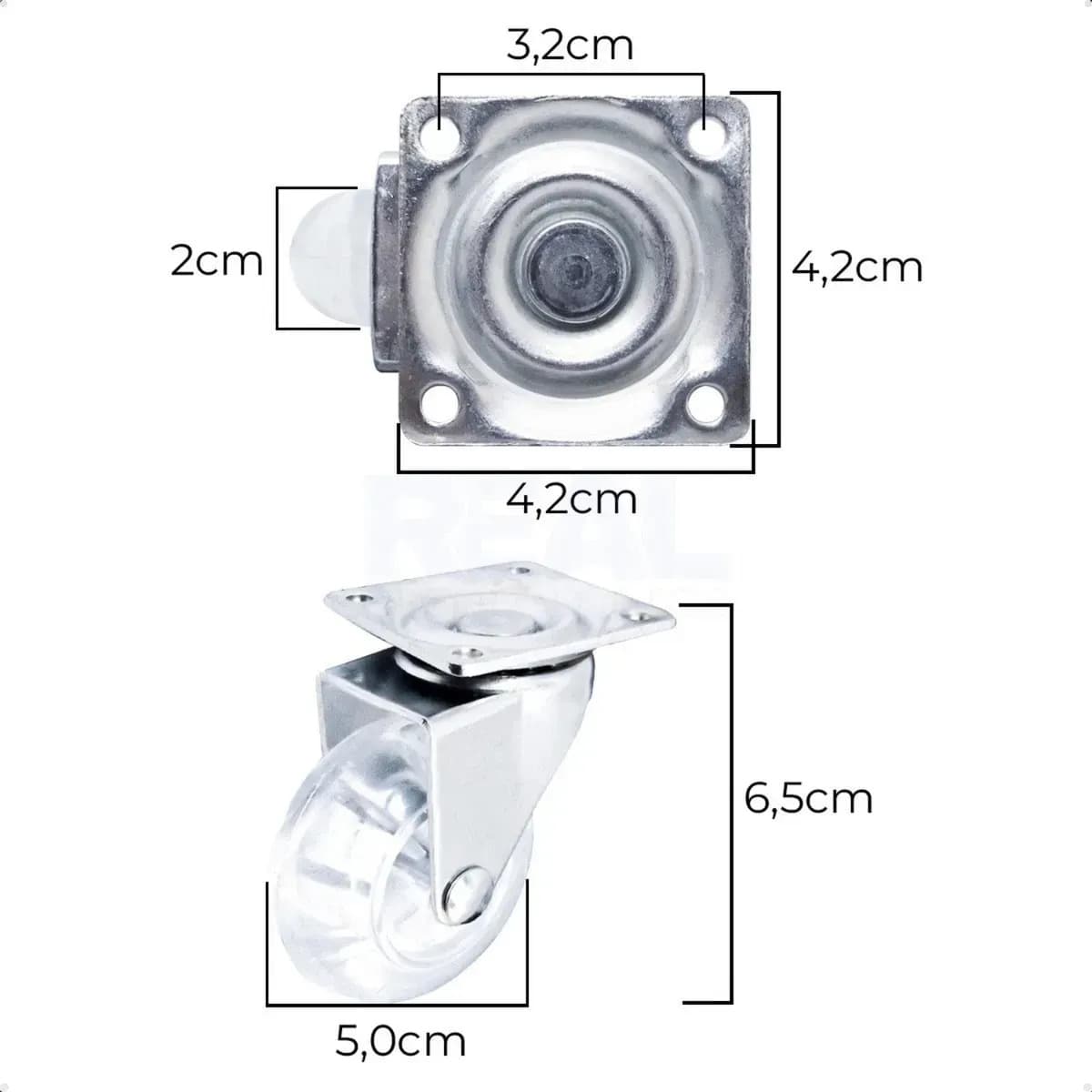 4 Rodinhas Giratório Gel Silicone Rodinha Móveis 50mm 2 Com / 2 Sem Trava - Compra Segura Ekom — imagem 6
