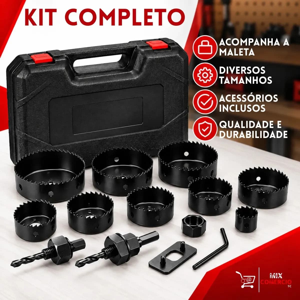 Jogo Serra Copo 16 Peças 19mm A 127mm Para Madeira Gesso Pvc Mdf Compensado Kit Completo Para Furadeira Conjunto De Serras Para Perfuração E Corte Circular Em O — imagem 6