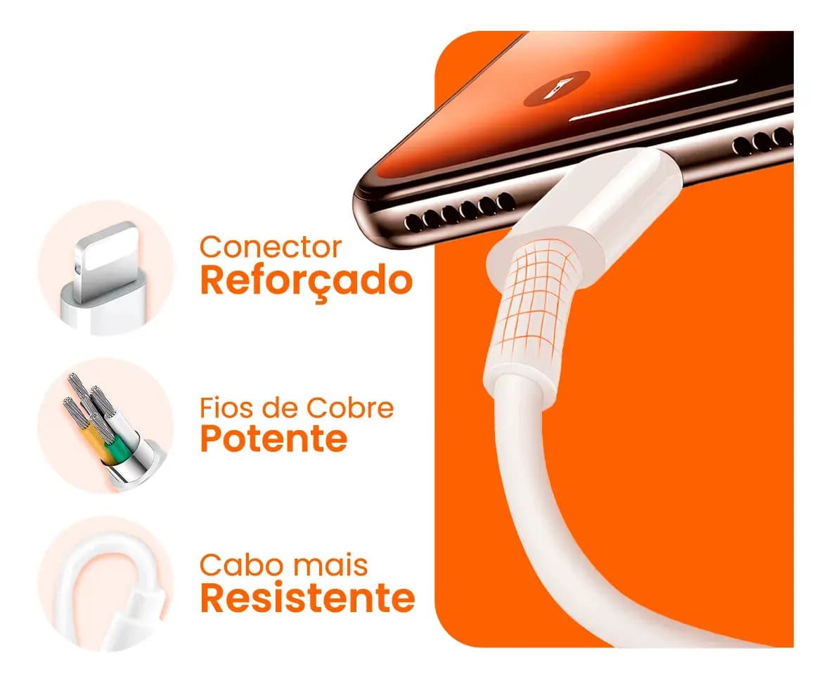 Carregador Compativel Com iPhone 8 X Xr 11 12 13 14 Pro Max Turbo Fonte Tipo C Premium — imagem 5