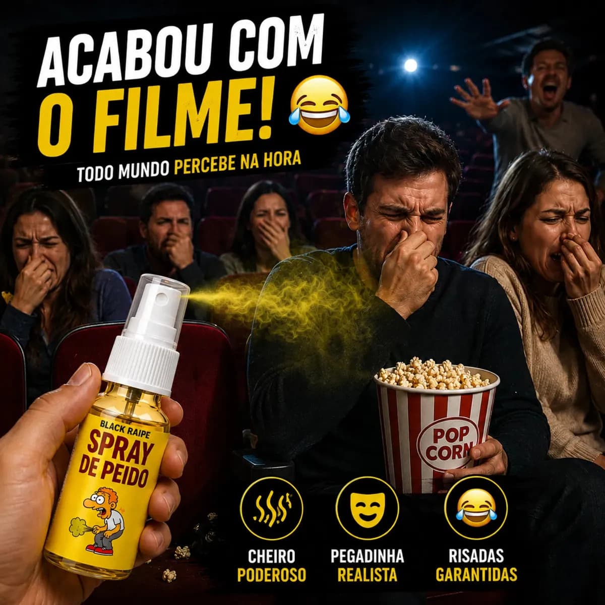 Spray Pum Peido Fedorento Pegadinha Viral Trollagem Brincadeira Perfume Fedido - Marca Black Raipe — imagem 4