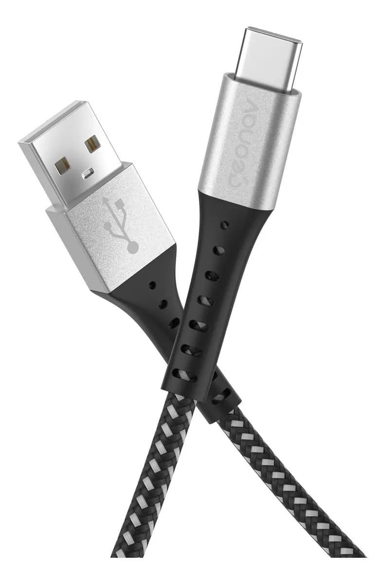 Cabo Usb-a Para Usb-c 1,2m Nylon Trançado Preto Geonav