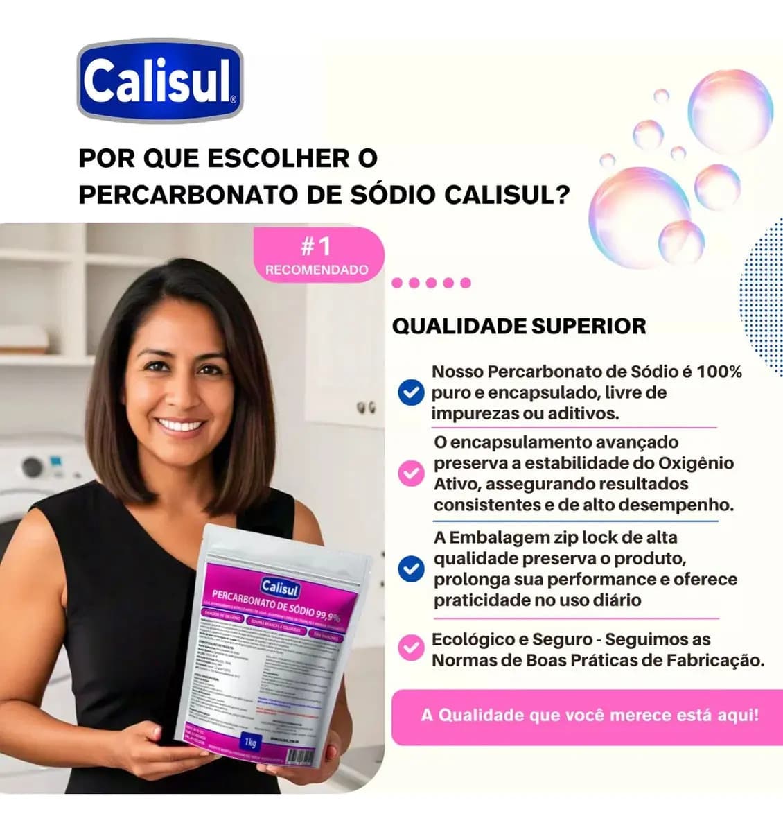 Percarbonato De Sódio 100% Puro Tira Manchas Alvejante - 1kg Calisul — imagem 6