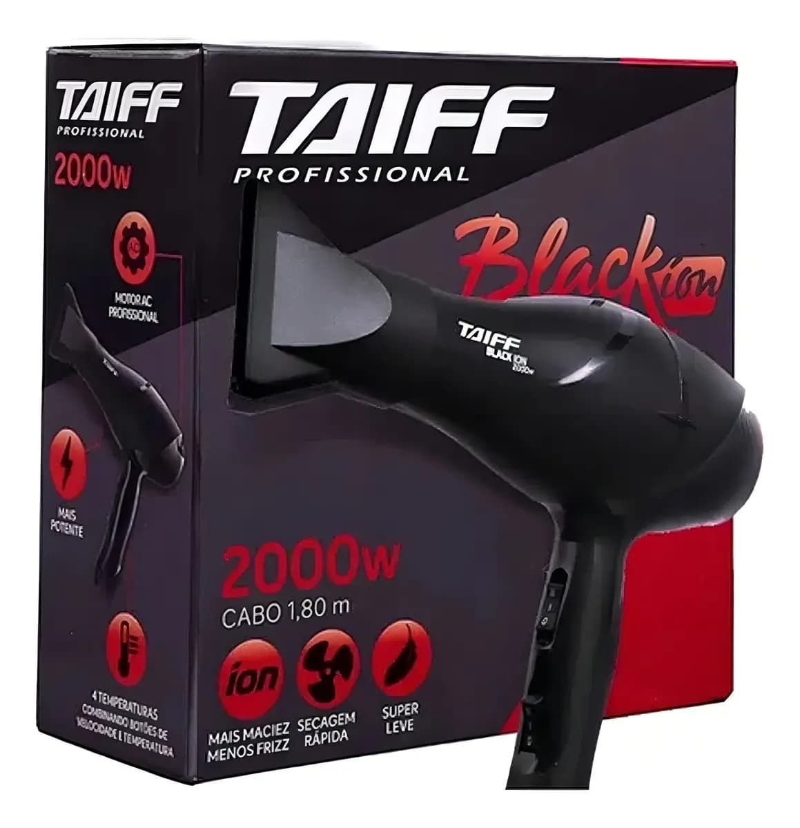 Taiff Black Ion Secador De Cabelo Profissional 2000w Cor Preto — imagem 2
